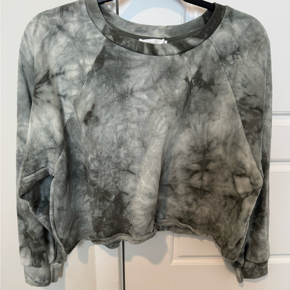 Tie dye lightweight cropped sweatshirt